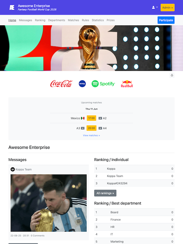 Beispiel einer gebrandeten Tippspiel-Plattform